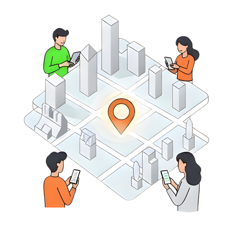 Map visibility illustration